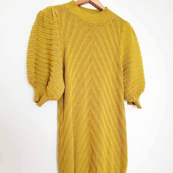 Happy Nature mustard puff-sleeve sweater d… - Picture 2 of 6